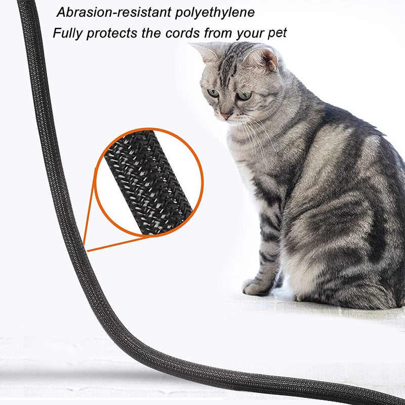 CrocSee 25ft - 1/4 inch Braided Cable Management Sleeve Cord Protector - Self-Wrapping Split Wire Loom for TV/Computer/Home Theater/Engine Bay - Black - Image 4